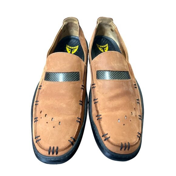 Toschi Mach Loafers Brown Nubuck Leather Driver Shoe CarbonLite Mens 11.5 - Picture 2 of 12